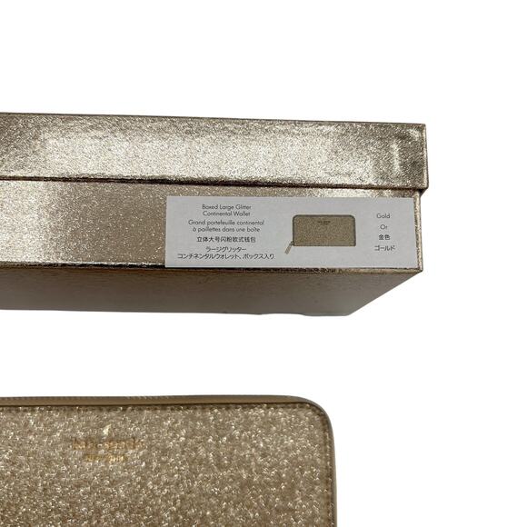 NIB Kate Spade Glimmer Boxed Contintental Wallet in Gold - Picture 8 of 9